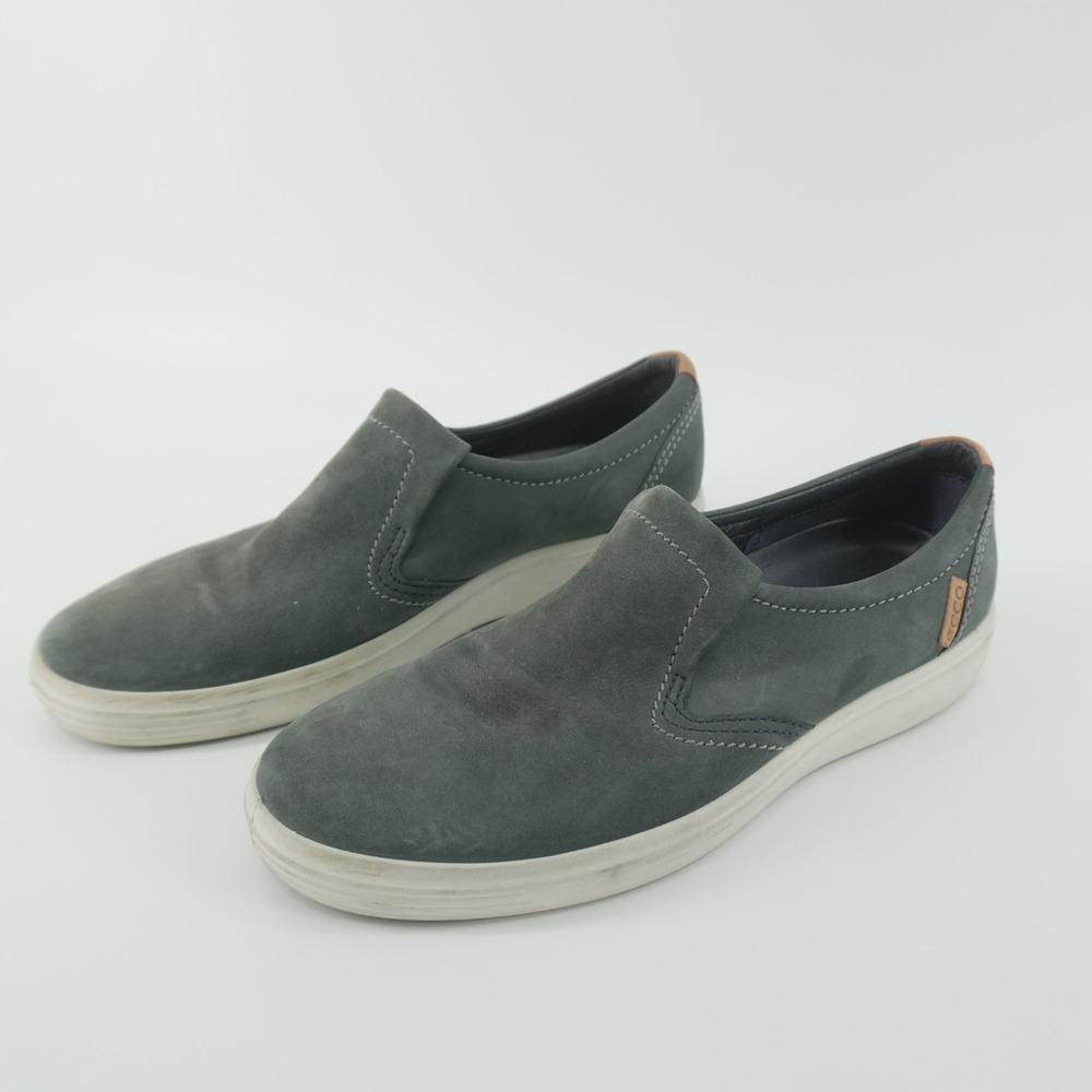 ECCO Soft 7 Slip On Mens 8 Dark Slate Gray Nubuck Leather Sneakers 43003402058